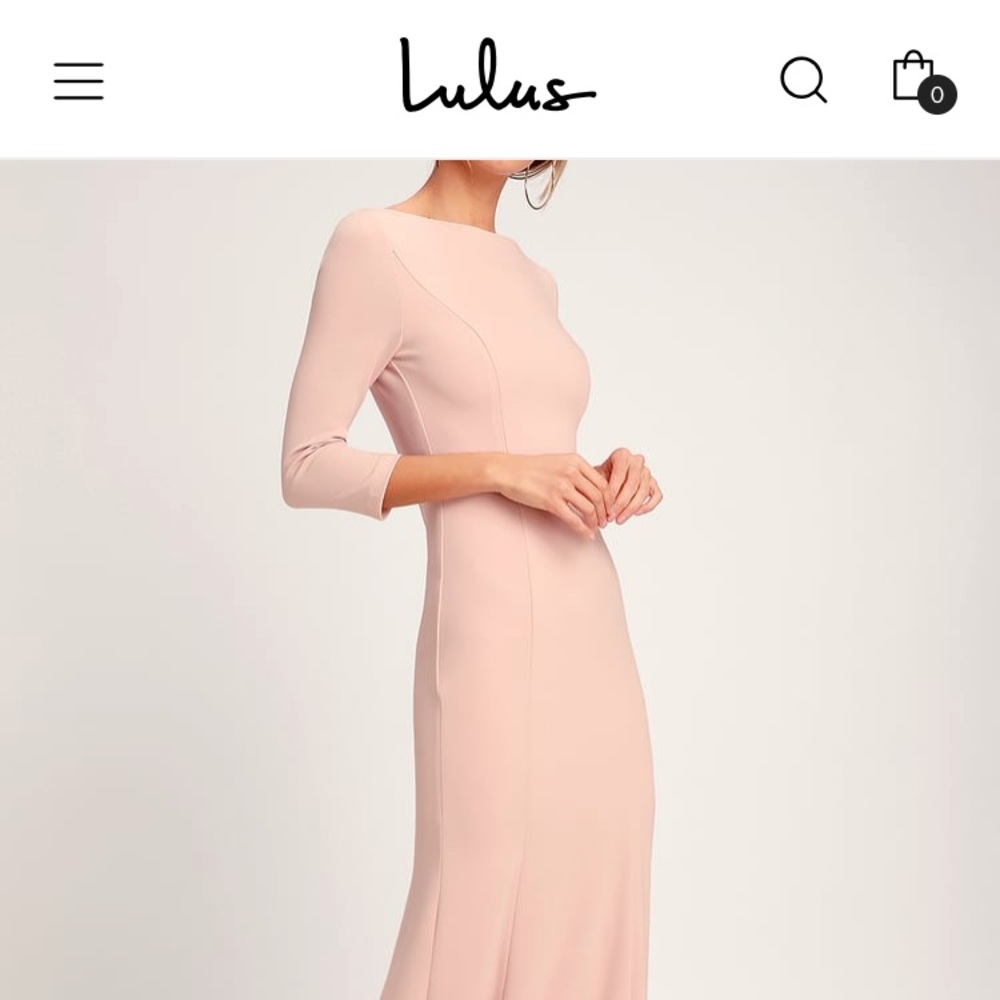 Glamour Galore Blush Pink Button Back Maxi Dress
